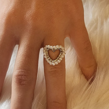 Bague Perla en Acier Inoxydable Doré ou Argenté