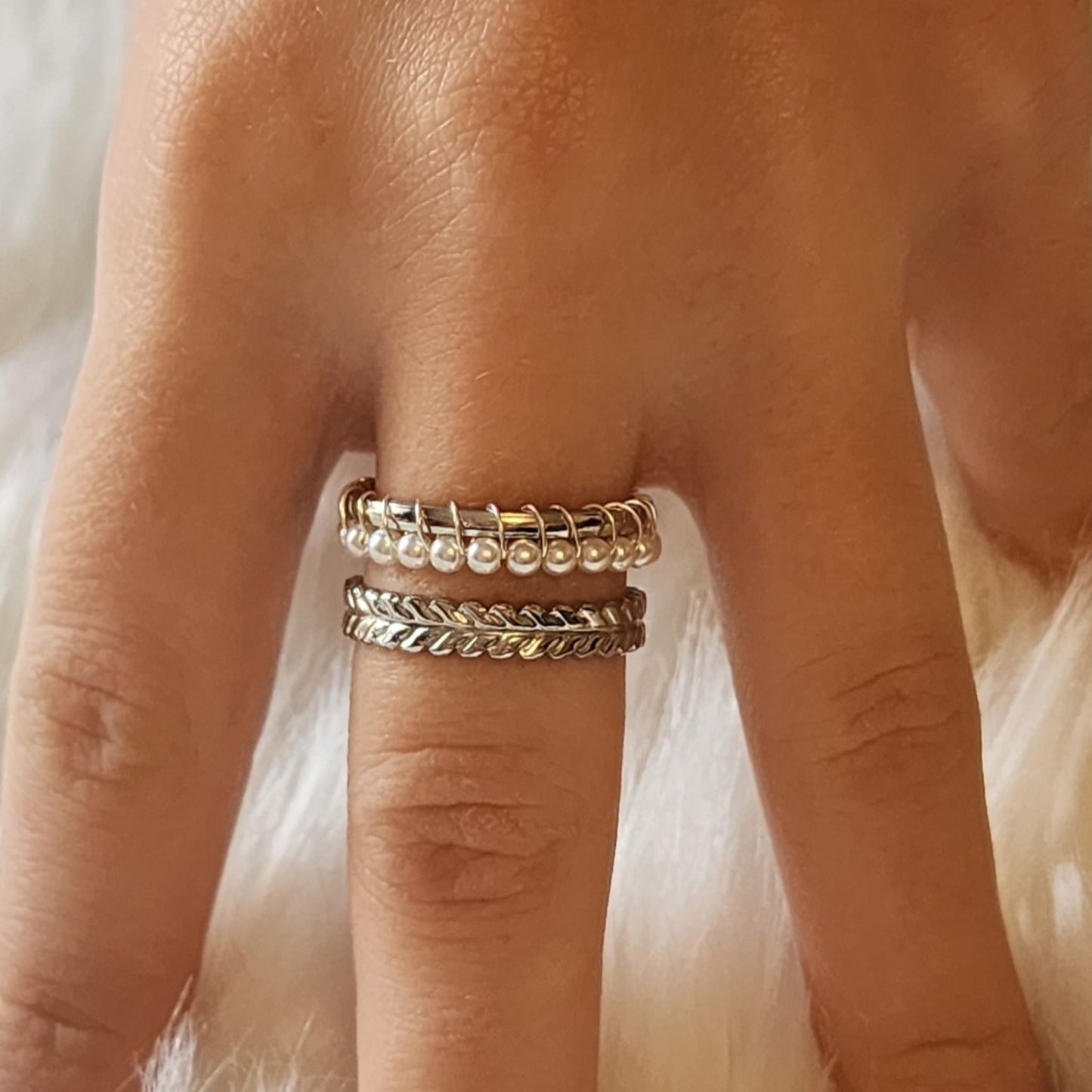 Bague Perlina en Acier Inoxydable Argenté